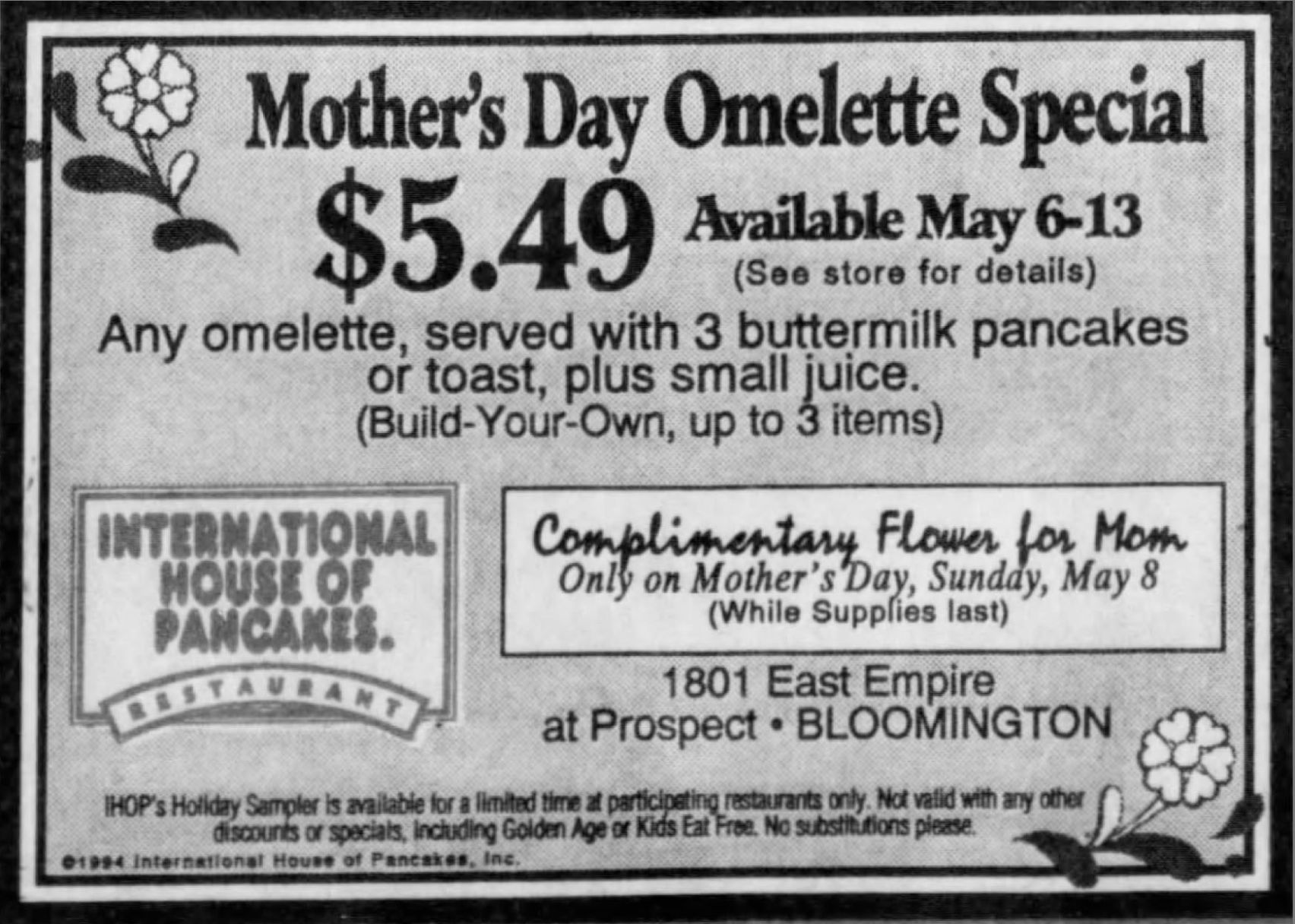 Mother's Day Omelette Special